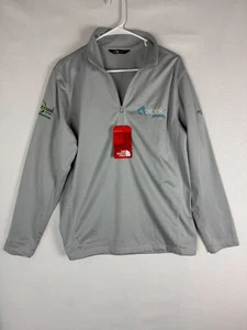 NWT The North Face Pullover Mens Medium Gray 1/4 Zip Graphic Print Fleece - Picture 1 of 8