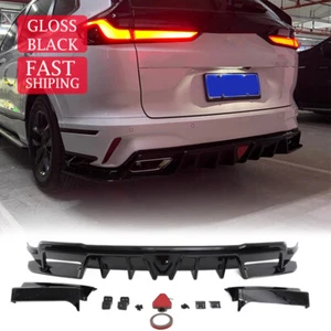 For 2023 24 2025 Honda CRV CR-V Hybrid Gloss Black Car Rear Diffuser Lip W/ LED - Bild 1 von 16