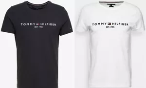 Tommy Hilfiger Logo T-Shirt Shirt Herren Neu schwarz & weiß 2er Pack - Bild 1 von 7