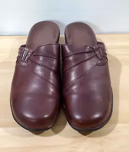 Clarks Bendables Leather Upper Clog Comfort Slip-On Womens Sz 7 Mule 38599 READ - Picture 1 of 12