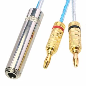 6.35mm 1/4" TRS jack to Deluxe bananas AV Audio amplifier speaker cable 1~16FT - Picture 1 of 5