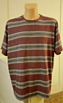 Men’s Casual Short-Sleeve Shirt, Brown w/ Gray & Green Stripes (3X, George) - Image 1 of 4