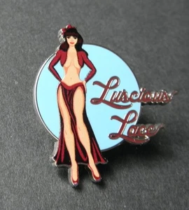 LUCIOUS LACE USAF AIR FORCE NOSE ART PRINTED ENAMEL LAPEL PIN 1.25 INCHES - Picture 1 of 2