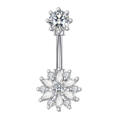 Barras para el vientre botón piercing barra colgante ombligo cuerpo joyería gema anillo plata regalo Foto 1 de 4