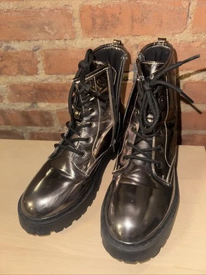 Б/У Steve Madden девочек рокк размер 6 искусственной кожи молнии боевые ботинки - Изображение 1 из 4