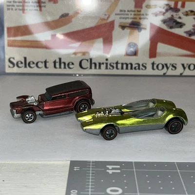 Mattel Hot Wheels 1968 Redline amarillo lima Splittin' Image y rojo "The Demon"  Foto 1 de 4