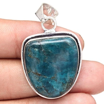 Colgante Crisocola Piedras Preciosas Regalo Día de la Madre Joyería Plata 1.75" Foto 1 de 4