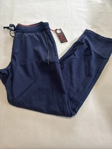 Navy Blue Cherokee Scrubs Iflex Mens Drawstring Cargo Pant CK006T Sz Med Tall - Picture 1 of 15