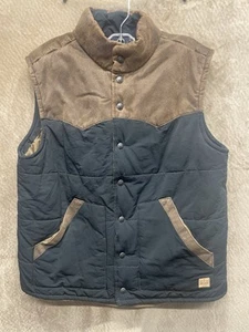 Red Head Ranch Canvas/Cord Weste Gr. L schwarz mit braunem Kragen Western Country - Bild 1 von 9