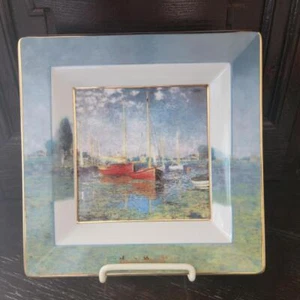 Artis Orbis Goebel Claude Monet Argentuil Boats Square Limited Edition Bowl Dish - Picture 1 of 4