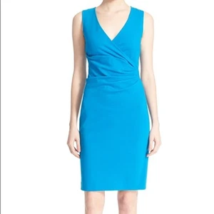 Diane von Furstenberg Layne Etuikleid mit Rüschen blau Gr. 4 368 - Bild 1 von 4