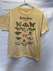 Knitswell T-Shirt Damen Large beige Baumwolle klassischer Grafikdruck Schmetterlinge - Bild 1 von 9