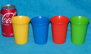 Nice! Lot- 4 Tupperware 7 oz TUMBLERS 109 BLUE Green RED Yellow Cups/Glasses - Picture 1 of 12