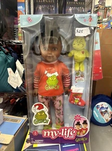 MY LIFE AS GRINCH WEIHNACHTEN AFROAMERIKANISCHE PUPPE, GRINCH, STRUMPF, KARTE, NEU IM KARTON - Bild 1 von 2
