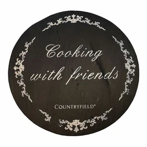 Countryfield Topfuntersetzer Schiefer Ø 25 cm schwarz "Cooking with friends" - Bild 1 von 1