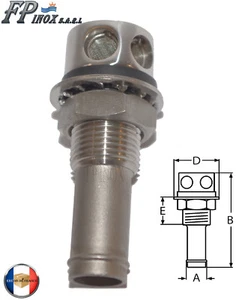 Reniflard 16mm Droit Event Carburant Gasoil inox 316 - Picture 1 of 2