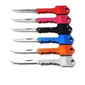 Portable Pocket Folding Key Shape Mini Key Chain Knife Camping Outdoor - Picture 1 of 9
