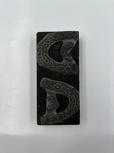 Original Vintage LETTERPRESS Printers Block A A Metal On Wood - Picture 1 of 4