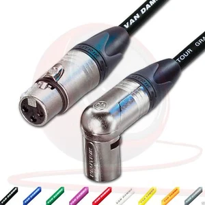 Van Damme & Neutrik Female XLR to Angled Male XLR Cable. Star quad Lead 8m 2m 1m - Picture 1 of 11