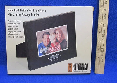 Photo Frame w/ Scrolling Message Function Black Matte Finish 6x4 Melannco NOS - Image 1 of 2