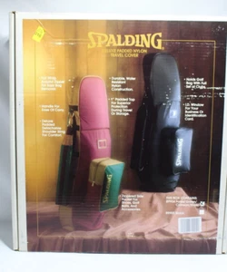 Vintage Spalding Golf Club Bag Deluxe Padded Nylon Travel Cover Green/Crimson/Kh - Picture 1 of 5