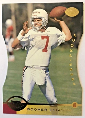 1996 Donruss Leaf Football Press Proof Die-Cut /2000 Boomer Esiason #159  - Image 1 of 2