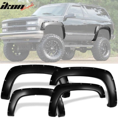 Fits 88-00 Chevy C1500 K1500 CK Pocket Rivet Wheel Arch Fender Flares Cover 4PC Foto 1 de 4