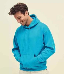 Fruit of the Loom Azure Blue Adults Hoody Size Medium - Picture 1 of 4