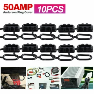 10X For Anderson Plug Cover Style Connectors 50AMP Battery Caravn Black Dust Cap - Picture 1 of 7