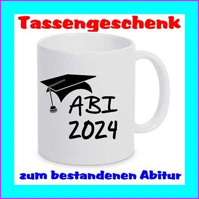 ORCA COATINGS Abi 2024 Tasse Tassengeschenk zum Abitur Geschenk Geschenkidee Hut Top Pott Mug