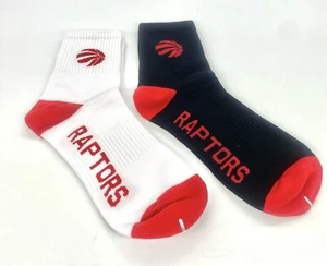 2 pairs Toronto Raptors basketball socks men/boys size 6.5-10.5 Black/red/white - Picture 1 of 12