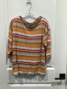 Euc Jones New York Sport women’s X Large sweater red orange yellow green stripe - Picture 1 of 5