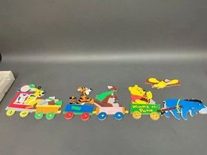 Set 4 Disney Winnie the Pooh Bear Train Wall Plaques Kids Baby Room Decor Nursey - Picture 1 of 7