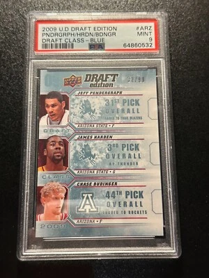 2009-10 Upper Deck Draft Edition Blue Rookie James Harden SP  #d/99 PSA 9 Mint. - Image 1 of 2