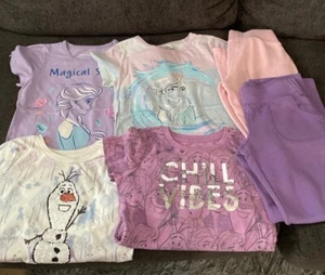 DISNEY Frozen Elsa T-shirt Cotton Tee - Size 7/8 Lot Of 6 - Picture 1 of 5