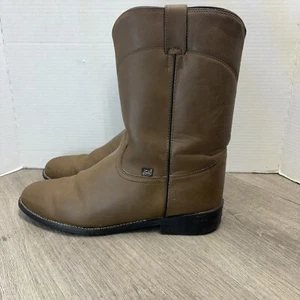 Justin Basics Brown Western Boots Men’s Size 13D JB3001 Work Boots - Picture 1 of 19
