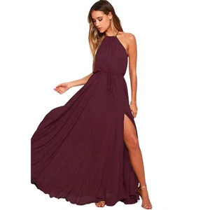 Lulus Essence Of Style Maxi Dress Womens Size S Plum Bridesmaid Prom Formal Gown - Picture 1 of 12