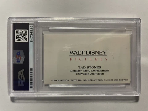 TAD STONES autograph sketch DISNEY ARTIST Chip ‘n Dale business card signed PSA Cover
