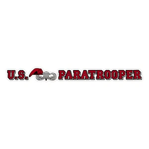 U.S. Paratrooper Army Window Strip Bumper Sticker Vinyl Soldier Decal 5" - Picture 1 of 3