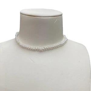 3mm moonstone freshwater pearl lace necklace choker 33+9cm Pendant 9.5mm DL367 - Picture 1 of 12