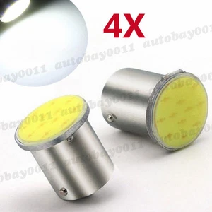 4x White 1156 BAY15S 12 Chips COB LED Car Turn Signal Brake Rear Light Bulb Lamp - Picture 1 of 9