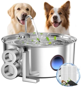 Hundebrunnen für große Hunde - 8L/270oz Edelstahl Hundebrunnen... - Bild 1 von 7