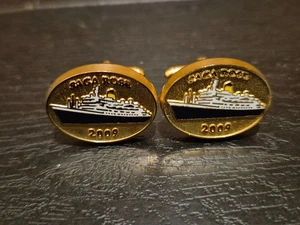 Saga Rose Cruise Liner 2009 Cufflinks Travel Souvenir - Picture 1 of 3