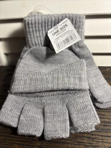 WINTER GLOVES TEENS Touch Compatible LIGHTWEIGHT New Grey TIME & TRU One Size - Picture 1 of 4