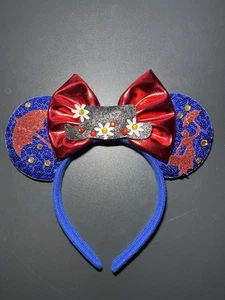 Mary Poppins Ears Minnie Mouse Ears Glitter blue Minnie Ears, Disney HANDMADE - Picture 1 of 5