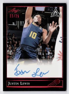 2022 Leaf Justin Lewis Rookie Auto #BG-JL1 Red Foil /25 (RC) - Bild 1 von 2