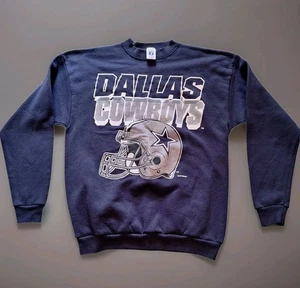Sudadera De Colección Dallas Cowboys Logo 7 Para Hombre Grande Cuello Redondo NFL 90s Azul - Imagen 1 de 6