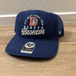 47 Brand Denver Broncos Trucker Hat Blue AFC West Since 1960 NWT - Picture 1 of 7