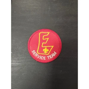 Vintage BSA "E" Service Team Patch Boy Scouts of America Fleur-de-Lis Abzeichen rot - Bild 1 von 3