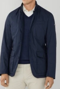 New-Hackett London-Men’s Tech Water/Wind Resistant Jacket-Navy Blue-Size Medium - Picture 1 of 8